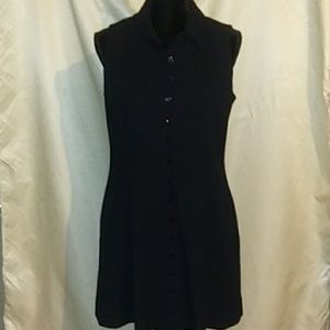 Black Sleeveless Button Down Dress